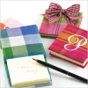 personalized plaid silk note pad